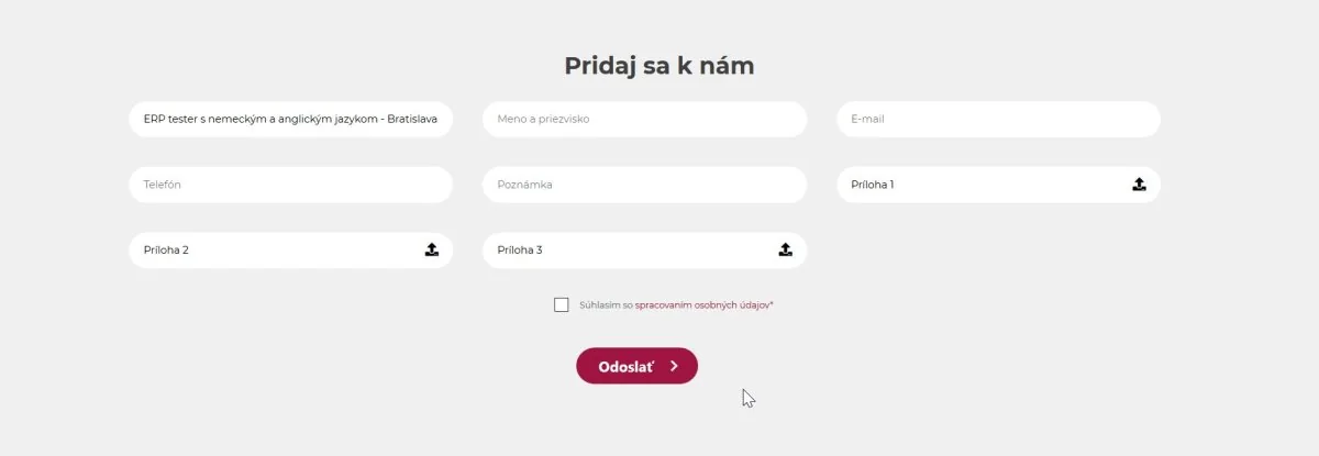 Zaslanie životopisu
